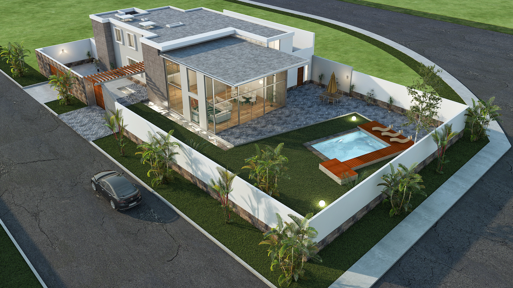 Vivienda unifamiliar construida por Inversiones Lucong en La Molina, Lima